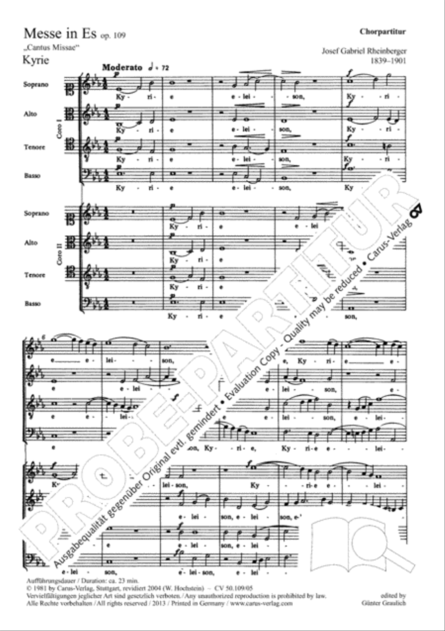 Mass in E flat major (Messe in Es) 4-Part scores gallery preview page 2