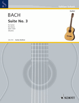 Book cover for Bach - Suite No 3 Bwv 1009 Arranged For Guitar