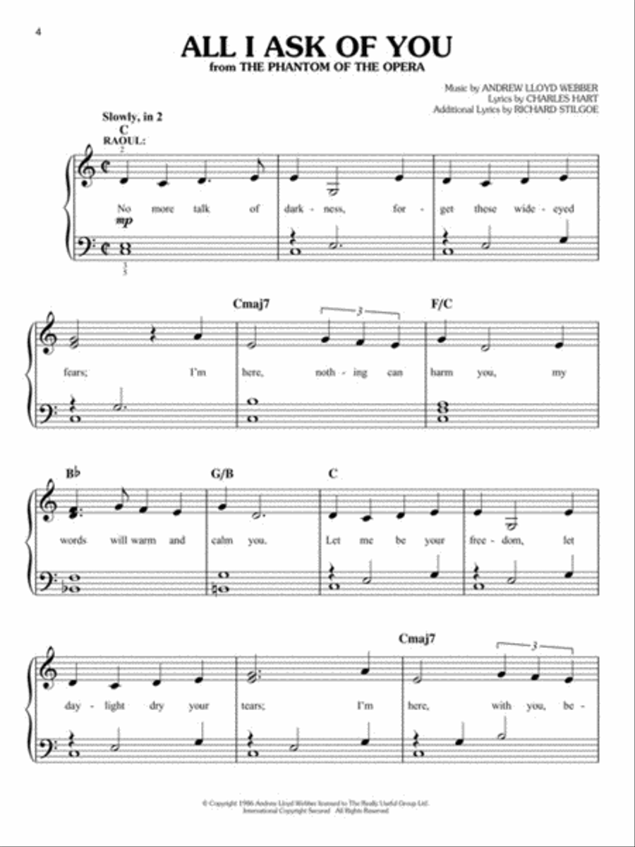 Andrew Lloyd Webber - Unmasked: The Platinum Collection Easy Piano scores gallery preview page 4
