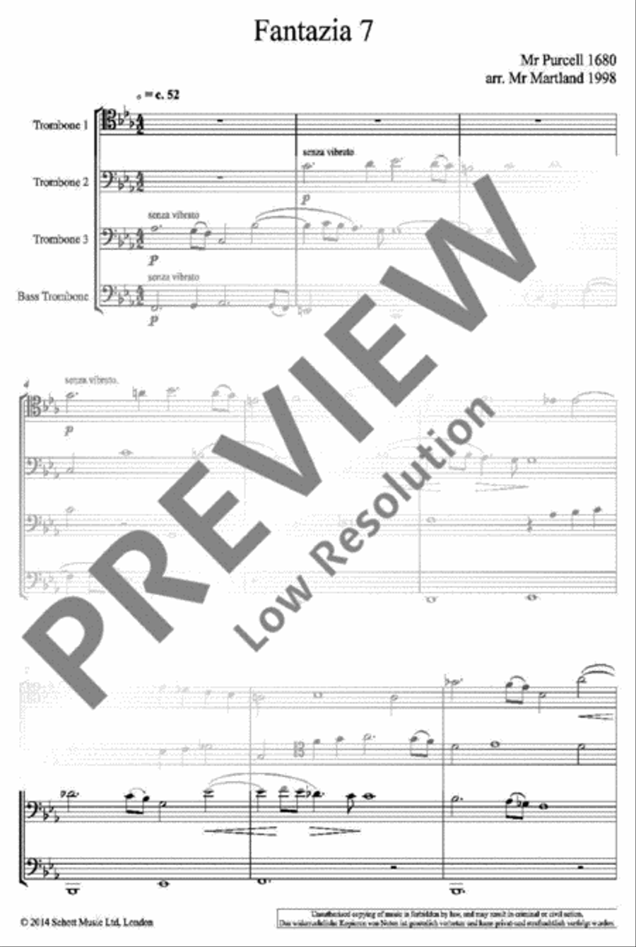 Fantazia 7 Trombone Quartet scores gallery preview page 2