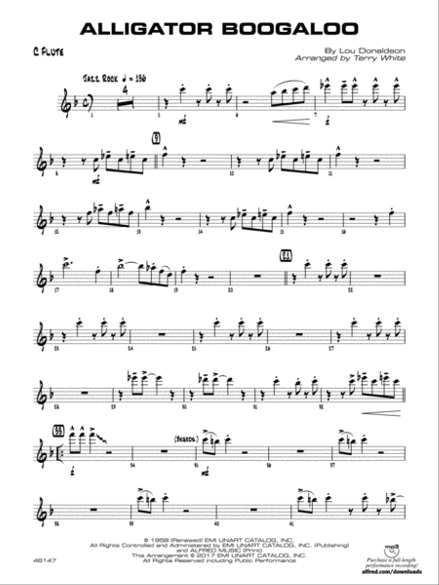 Alligator Boogaloo: Flute Jazz Ensemble scores gallery preview page 1