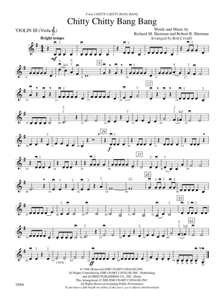 Chitty Chitty Bang Bang: 3rd Violin (Viola [TC])