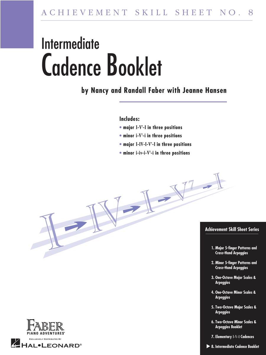 Achievement Skill Sheet No. 8: Cadence Booklet Piano Method scores gallery preview page 1