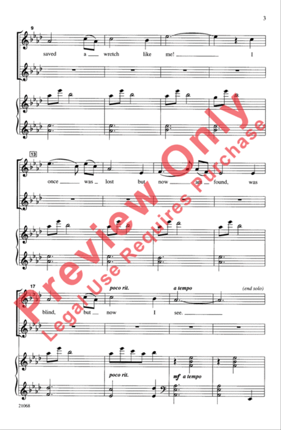 Amazing Grace Amazing Grace Women's Choir scores gallery preview page 3
