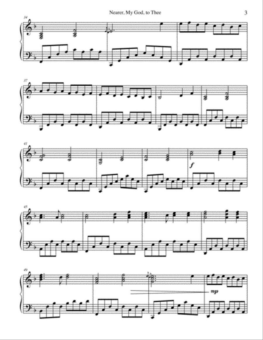 Nearer, My God, to Thee Nearer, My God, to Thee Piano Solo scores gallery preview page 4