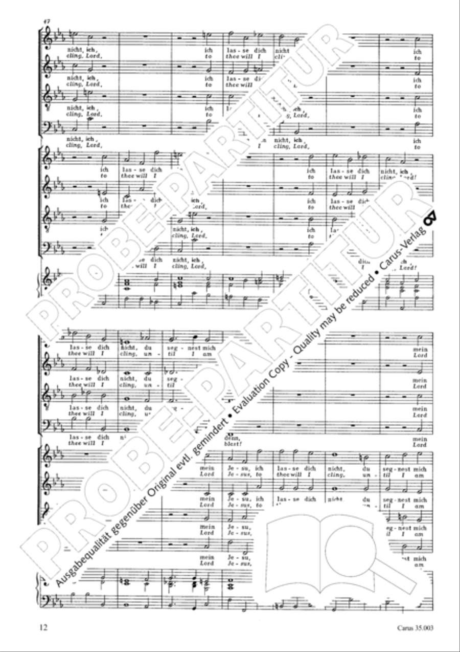 Lord, do not depart until I am blessed (Ich lasse dich nicht, du segnest mich denn) 4-Part scores gallery preview page 13