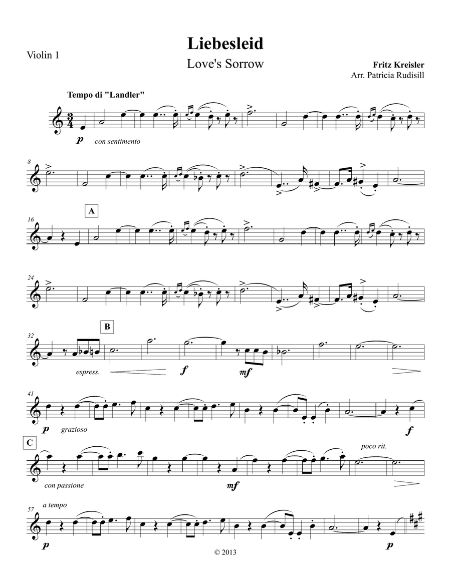 Kreisler: 3 Viennese Dances, arr. for string quartet String Quartet scores gallery preview page 2