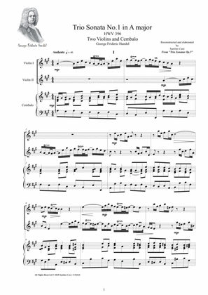 Handel - Trio Sonata No.1 in A major HWV 396 Op.5 for Two Violins and Cembalo