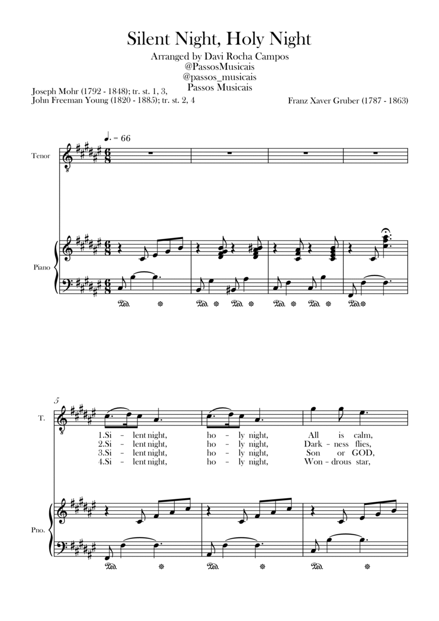 Silent Night, Holy Night Tenor Voice scores gallery preview page 1