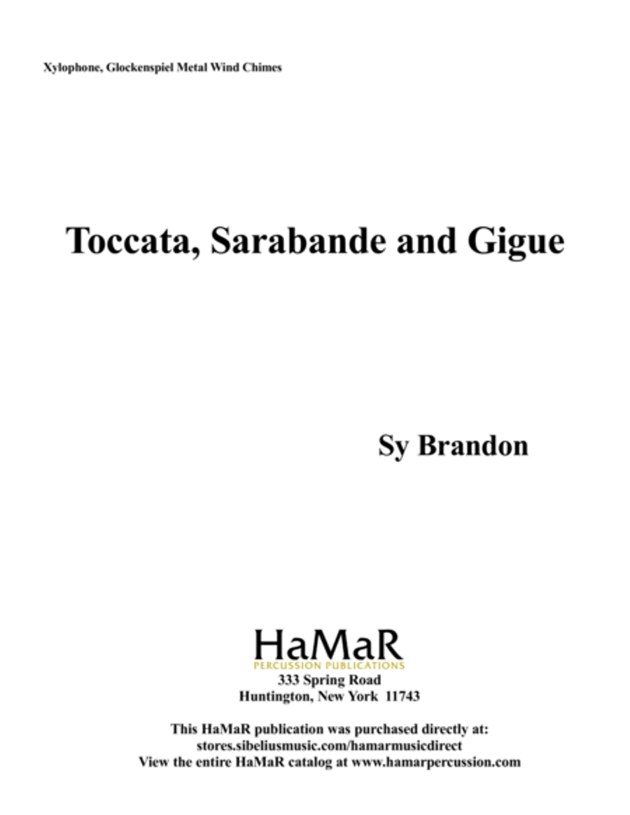 Toccata, Sarabande and Gigue Glockenspiel scores gallery preview page 1