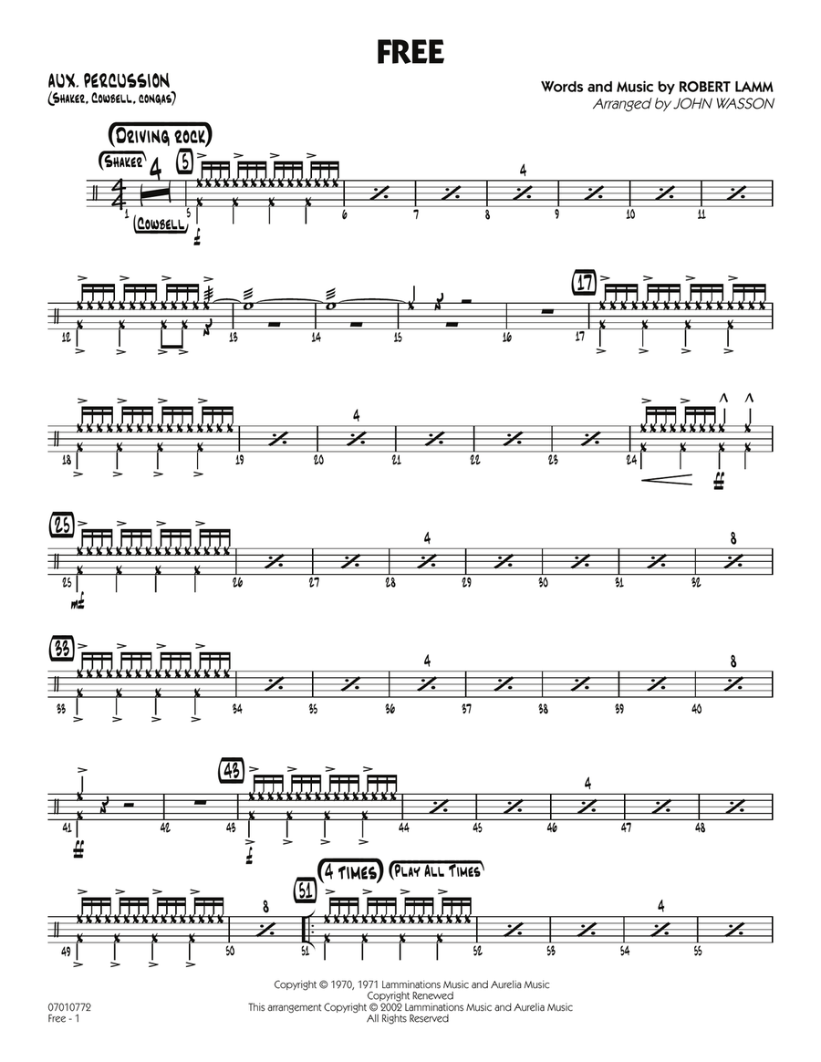 Free - Aux Percussion Jazz Ensemble scores gallery preview page 1