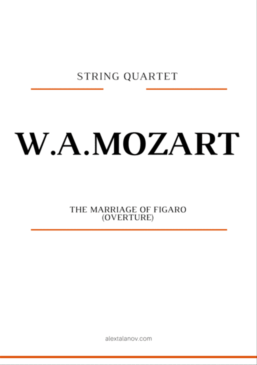 The Marriage of Figaro (overture) String Quartet scores gallery preview page 1