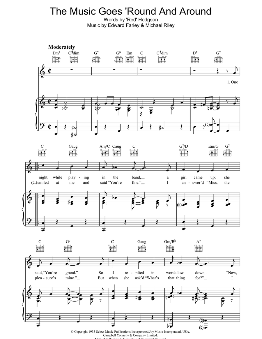 The Music Goes Round And Around Acoustic Guitar scores gallery preview page 1