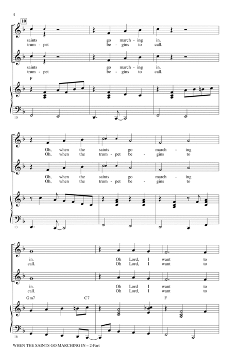 When The Saints Go Marching In (arr. Mac Huff) 2-Part scores gallery preview page 2