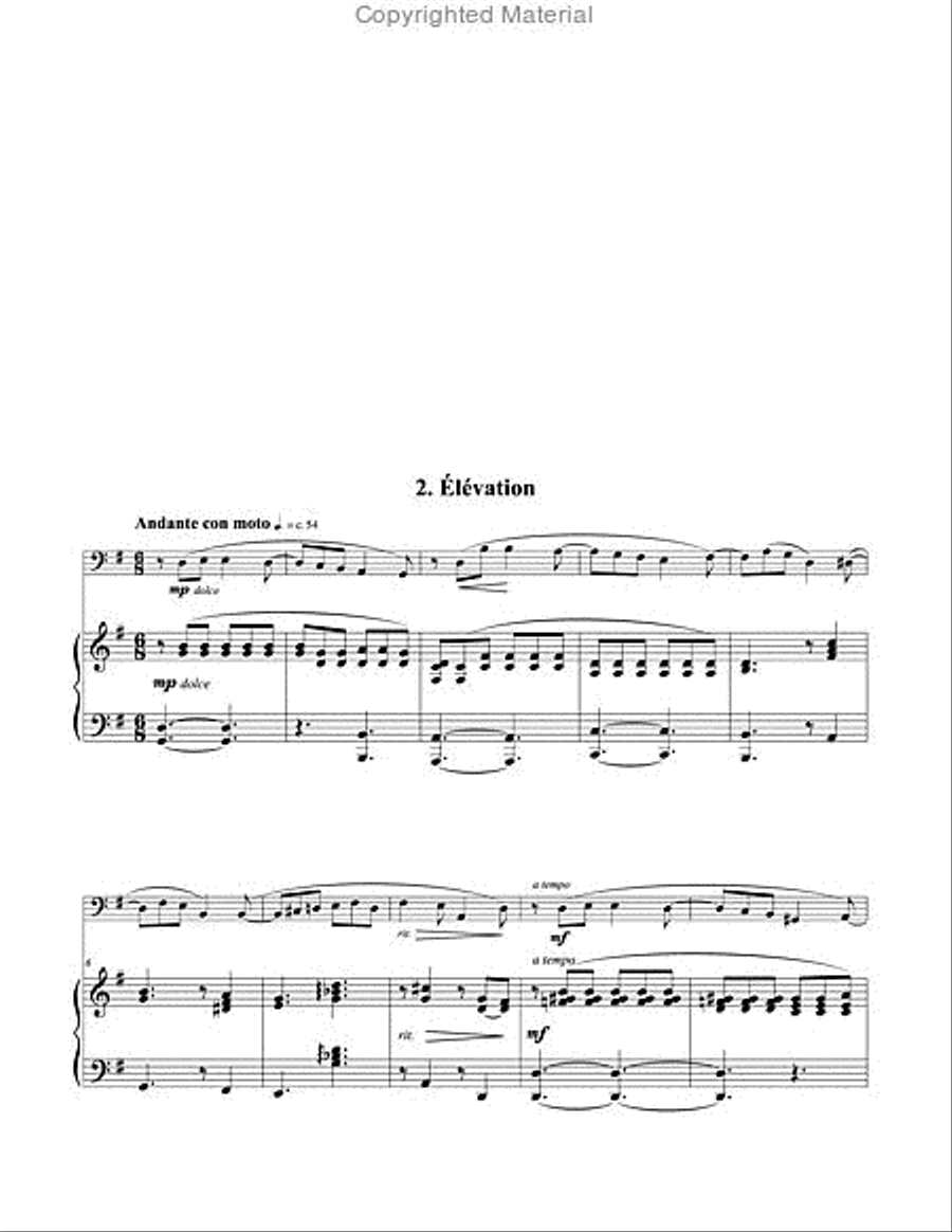 Six Romances Without Words, Op 76 for Tuba or Bass Trombone and Piano Bass Trombone scores gallery preview page 12