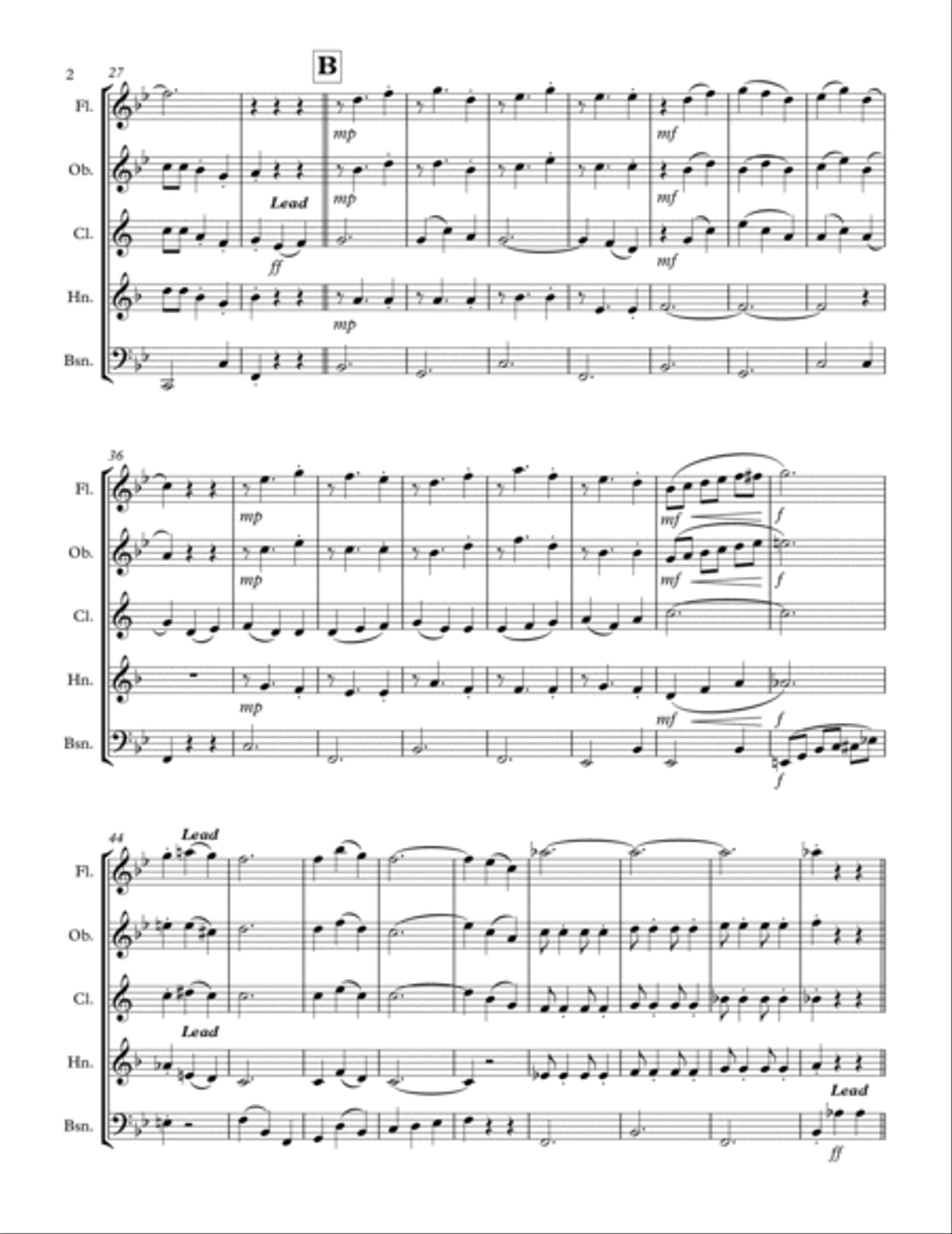 The Most Wonderful Time Of The Year Woodwind Quintet scores gallery preview page 3
