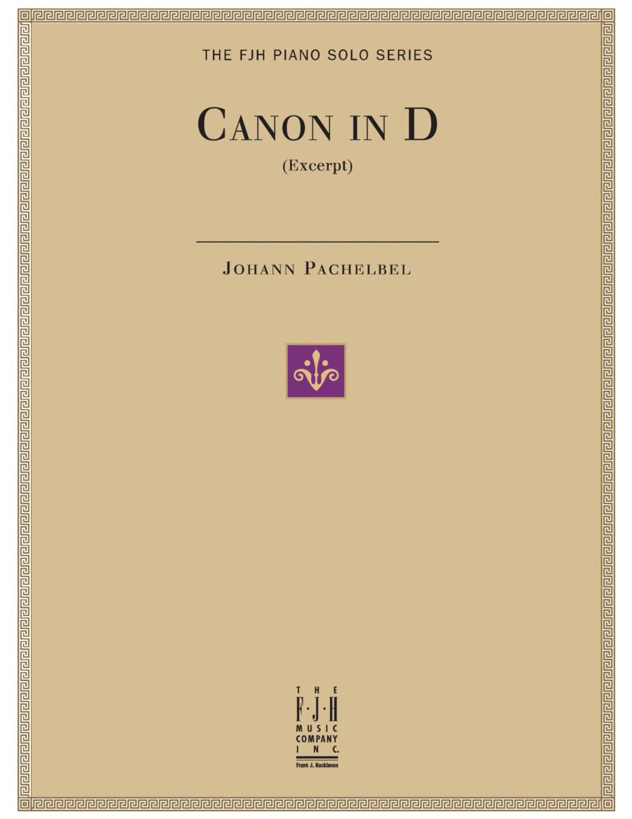 Canon in D (Excerpt) Piano Solo scores gallery preview page 1