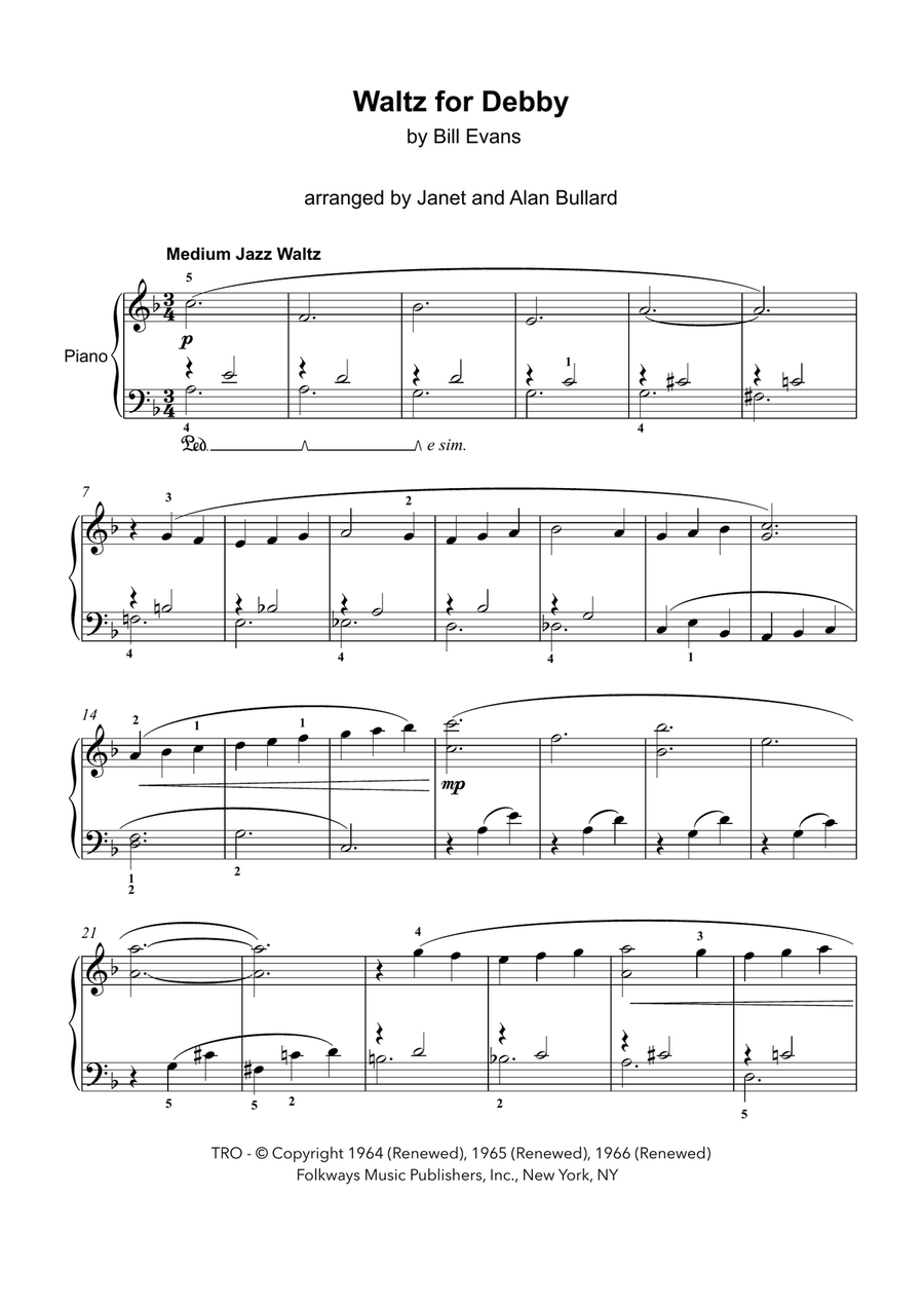Waltz For Debby Easy Piano scores gallery preview page 2