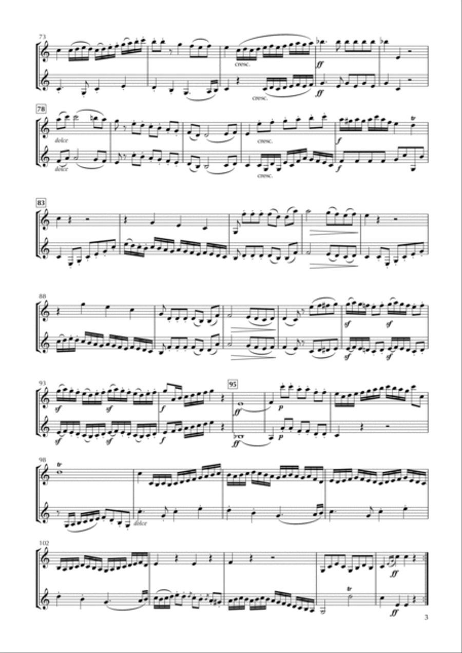Duo in C major for Clarinets, Op.19-4 Clarinet Duet scores gallery preview page 3