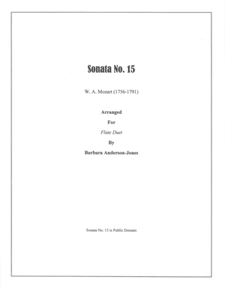 Book cover for Sonata No. 15 (Flute Duet)
