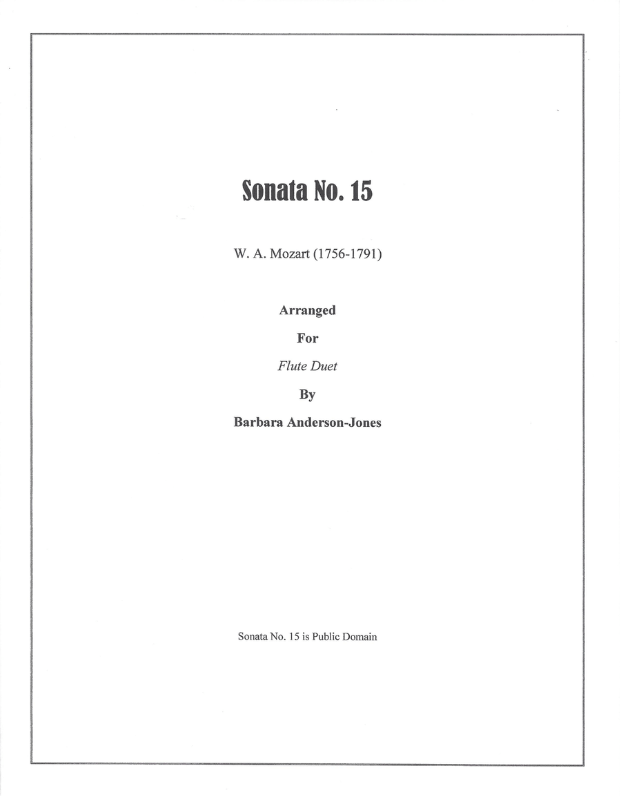 Book cover for Sonata No. 15 (Flute Duet)