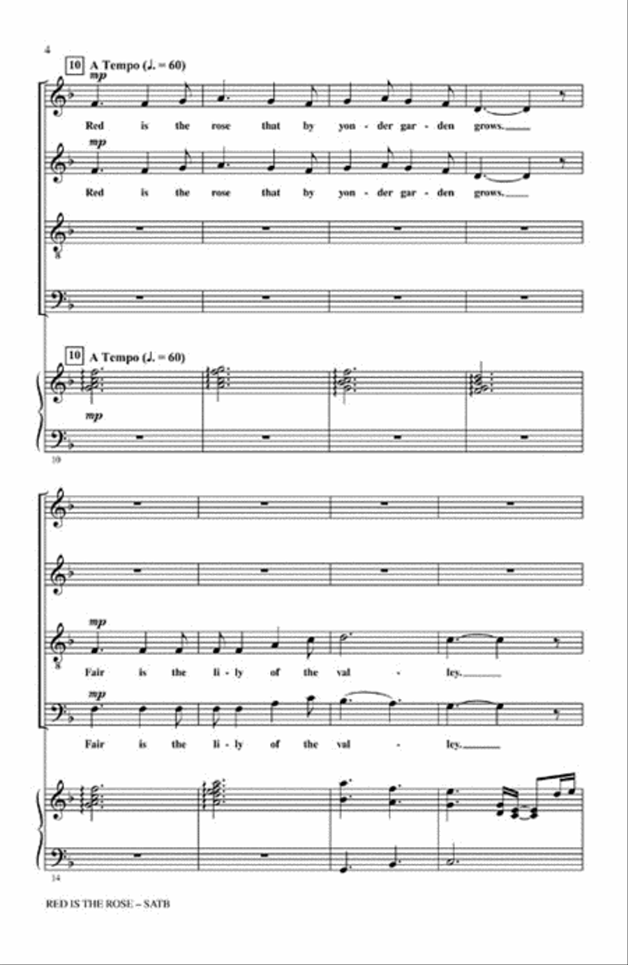 Red Is the Rose 4-Part scores gallery preview page 3