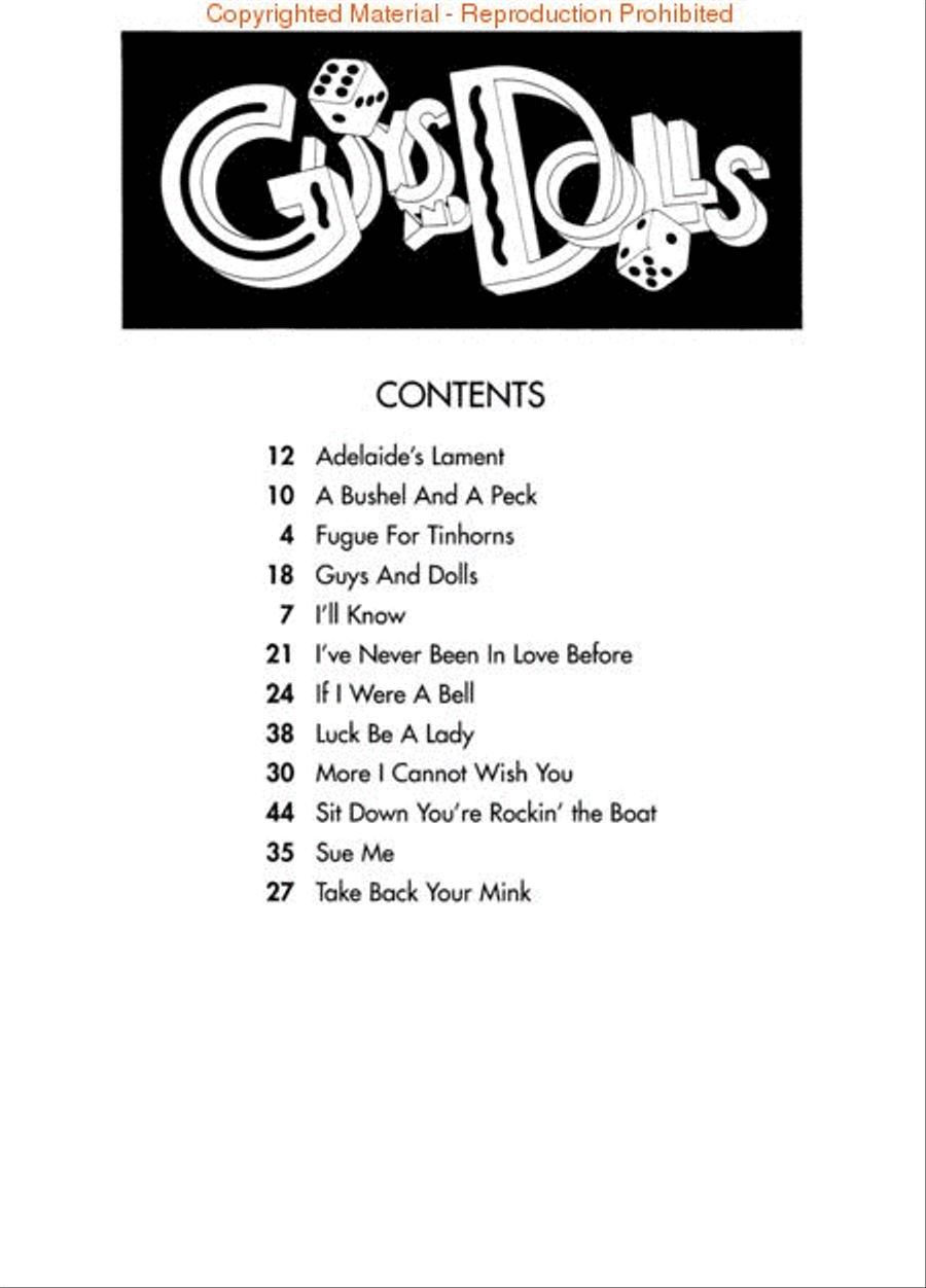 Guys & Dolls Revised Voice scores gallery preview page 2