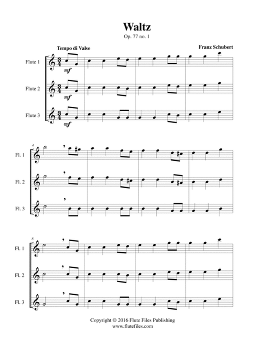 Waltz, op. 77 no. 1 - Flute Trio image number null