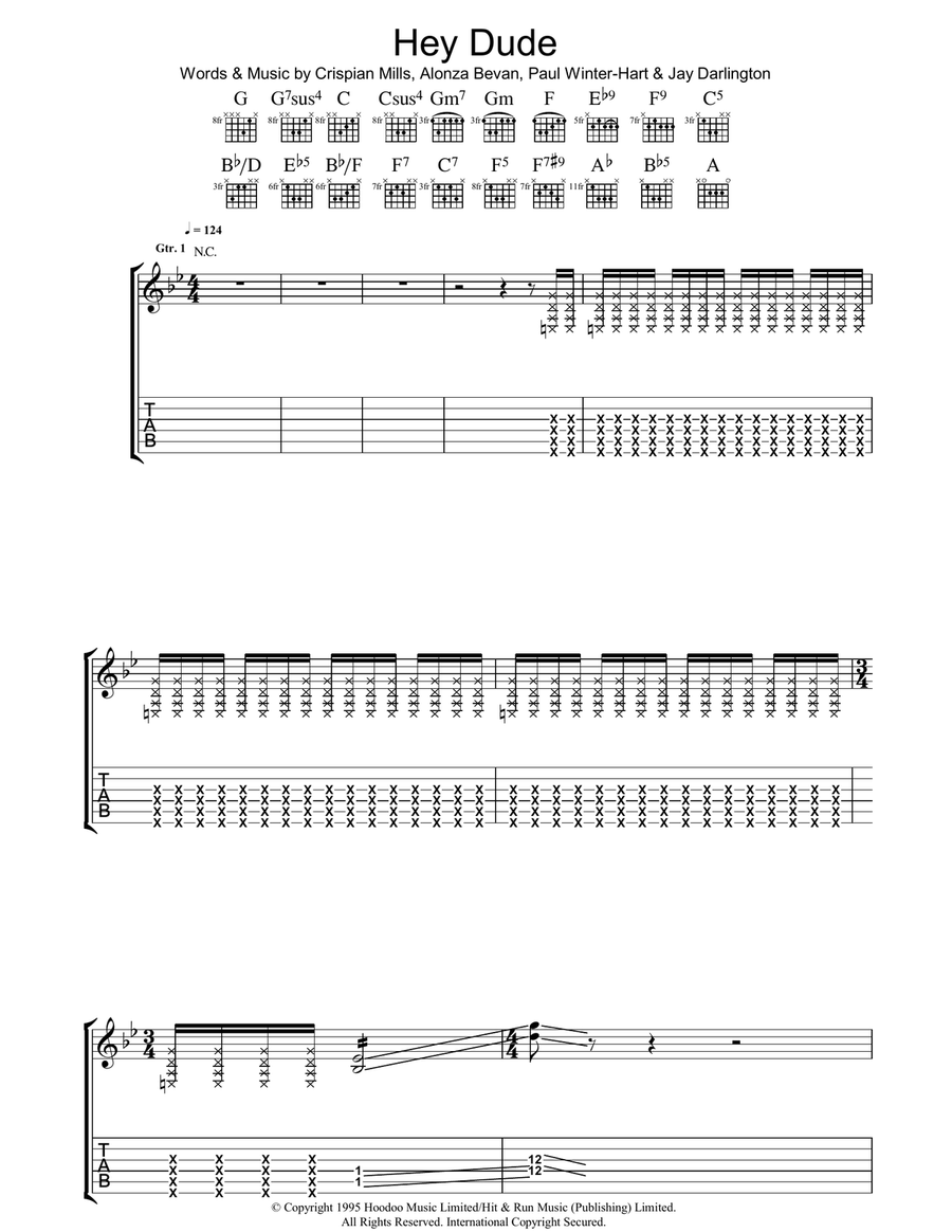 Hey Dude Acoustic Guitar scores gallery preview page 1