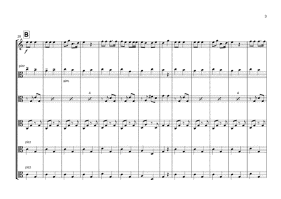 Jingle Bells for Six Violas Viola Solo scores gallery preview page 4
