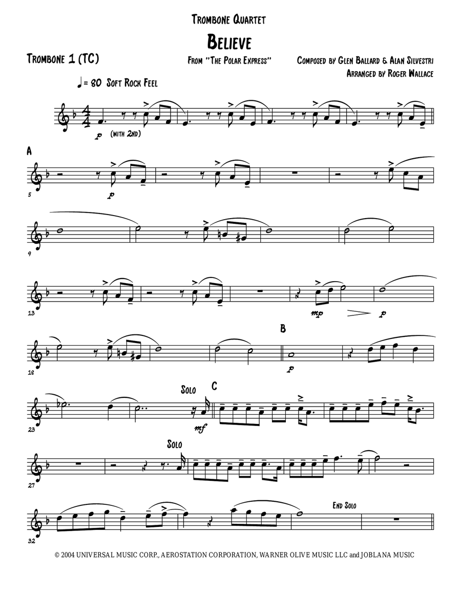 Believe Brass Quartet scores gallery preview page 6