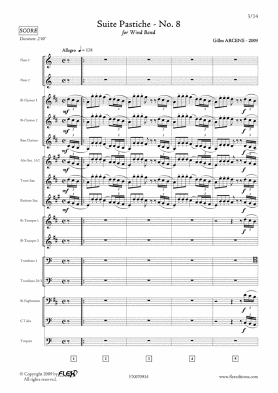Suite Pastiche: No. 8 Concert Band scores gallery preview page 3