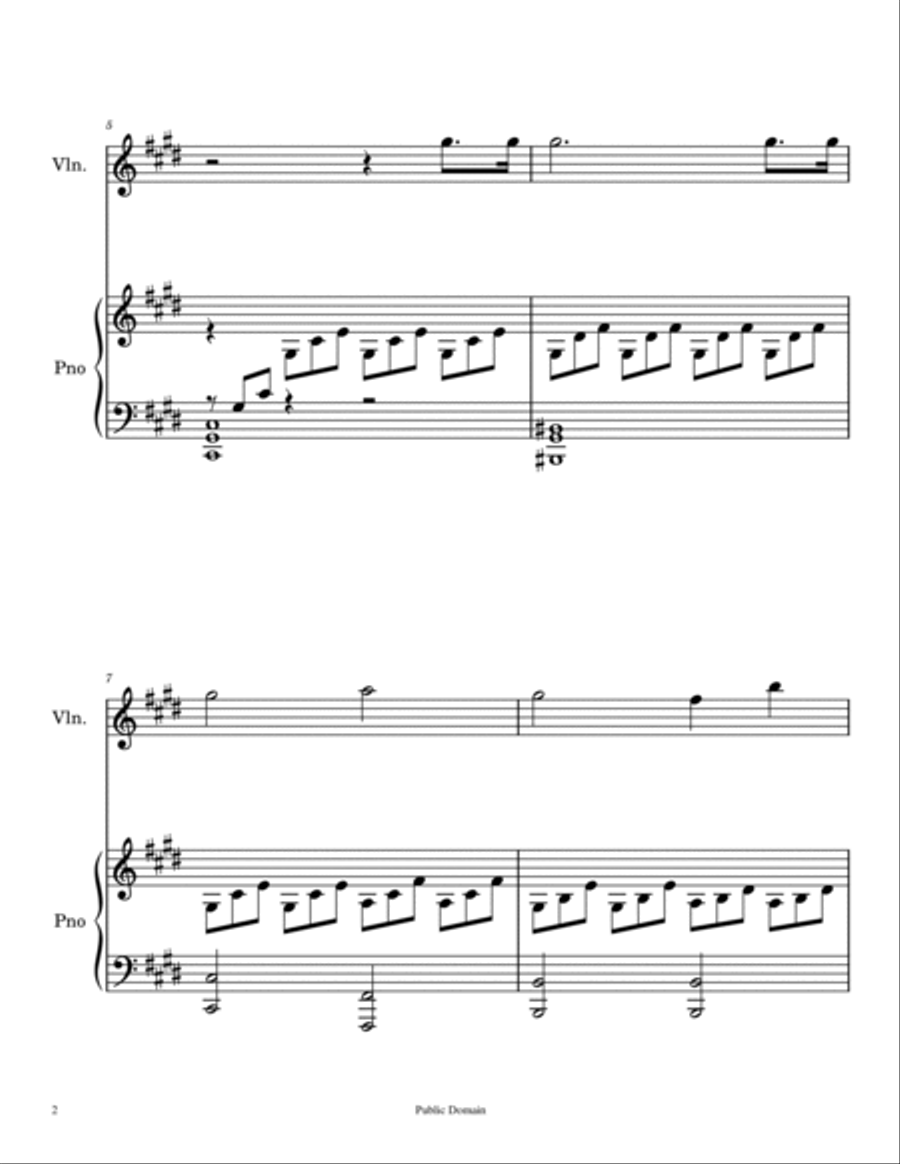 Moonlight Sonata - Violin and Piano - 1st movement Violin Solo scores gallery preview page 2