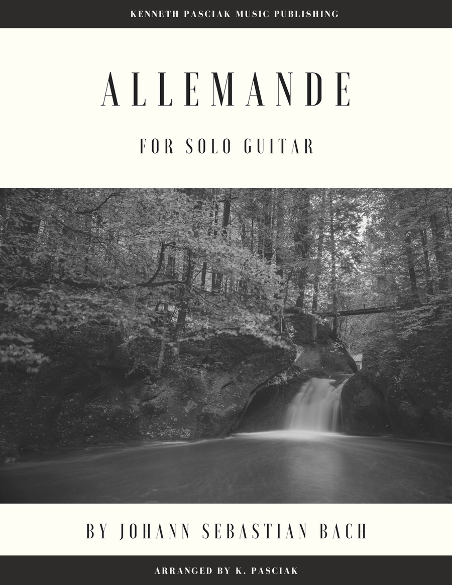Allemande in D Minor from Partita 2 (BWV1004) (for Solo Guitar) Acoustic Guitar scores gallery preview page 1