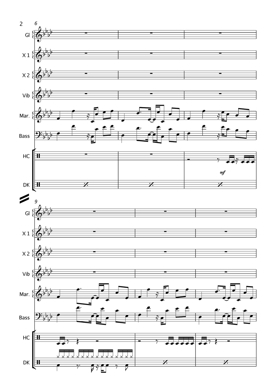Axel F Percussion Ensemble scores gallery preview page 2