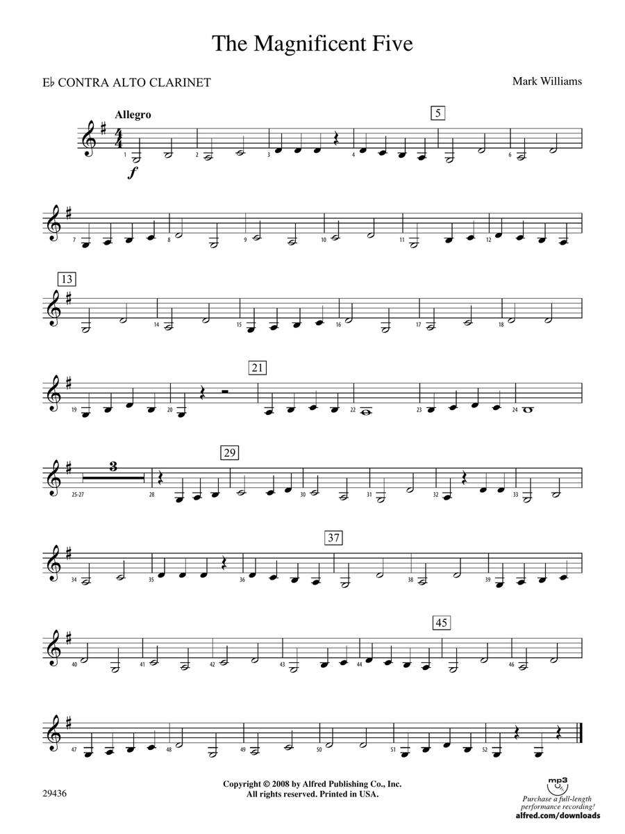 The Magnificent Five: (World Part) E-flat Contrabass Clarinet