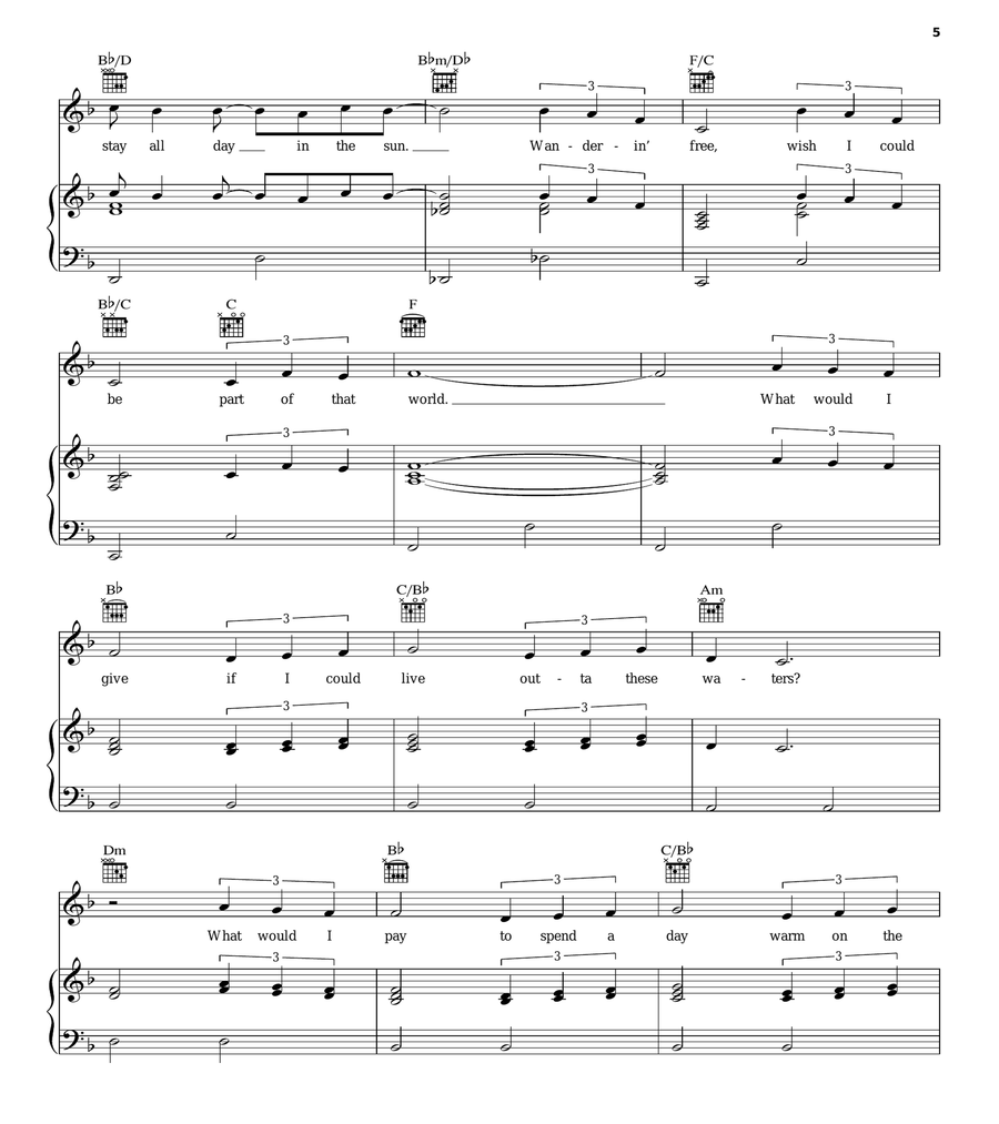 Part Of Your World (from The Little Mermaid) Guitar scores gallery preview page 5