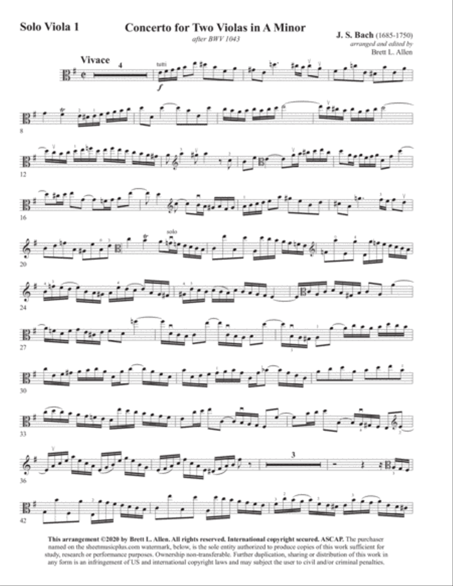 Concerto for Two Violas and Piano in A Minor SOLO INSTRUMENTS & PIANO Piano scores gallery preview page 4