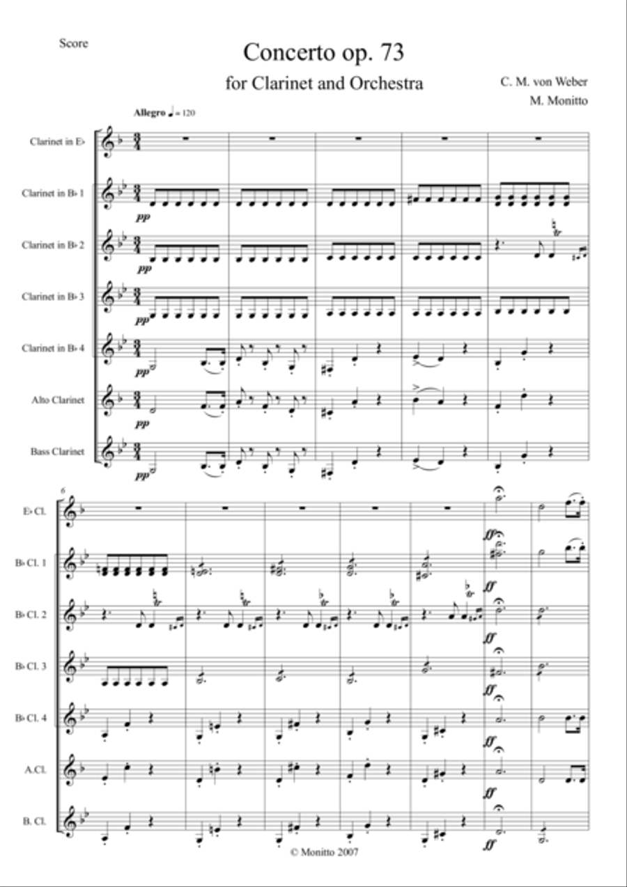 Concerto op. 73 Woodwind Ensemble scores gallery preview page 1