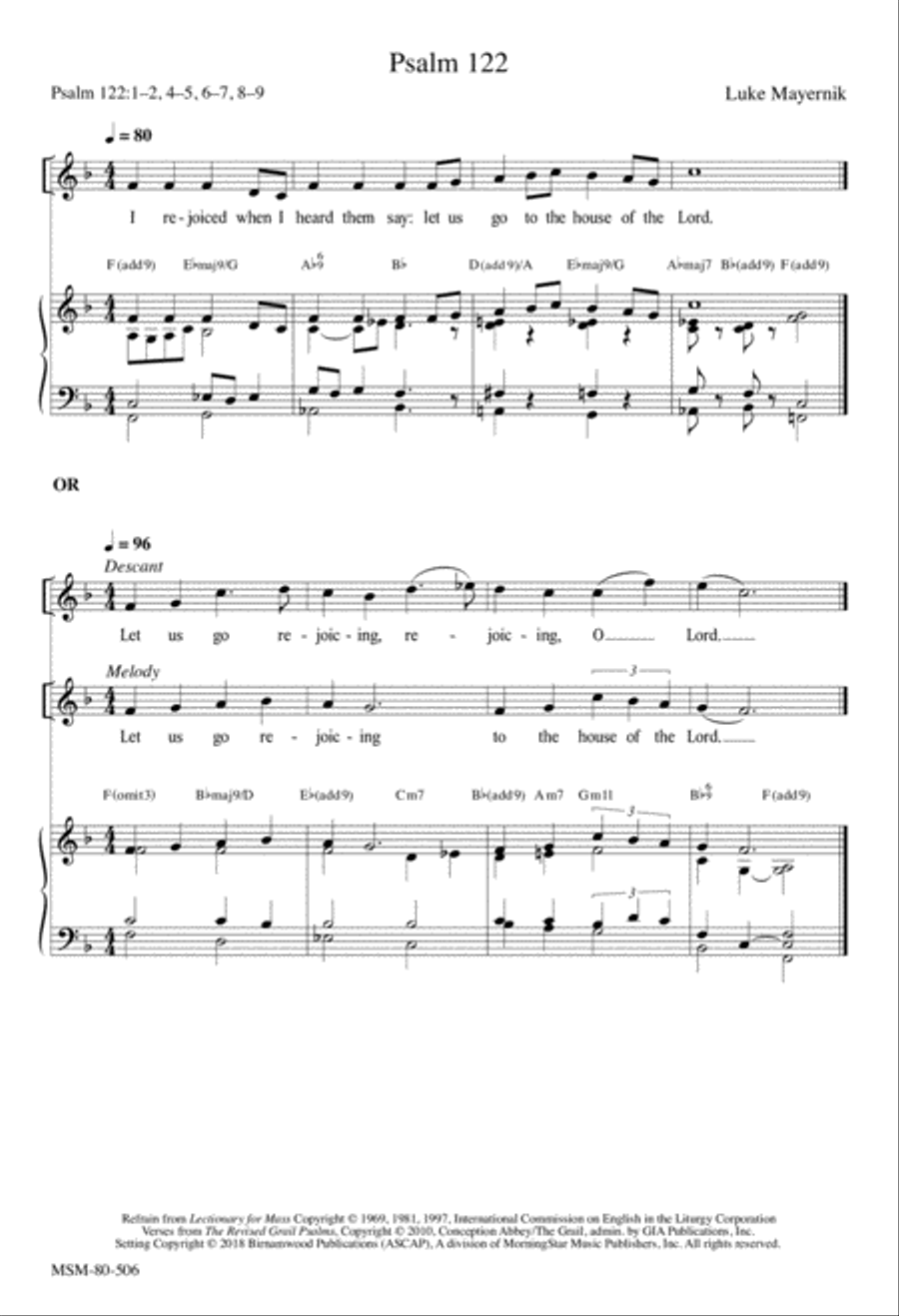 Psalm 122 Psalm 122 4-Part scores gallery preview page 1