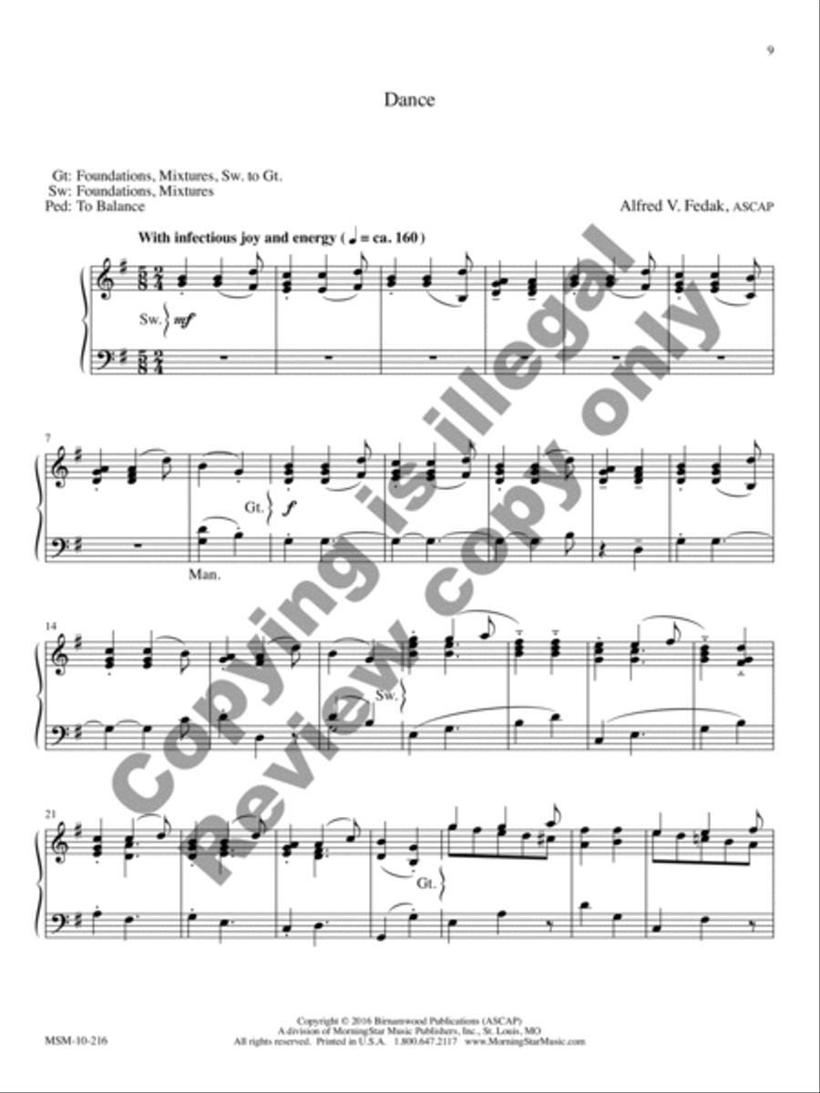 Fanfare, Reflection, and Dance Organ scores gallery preview page 10