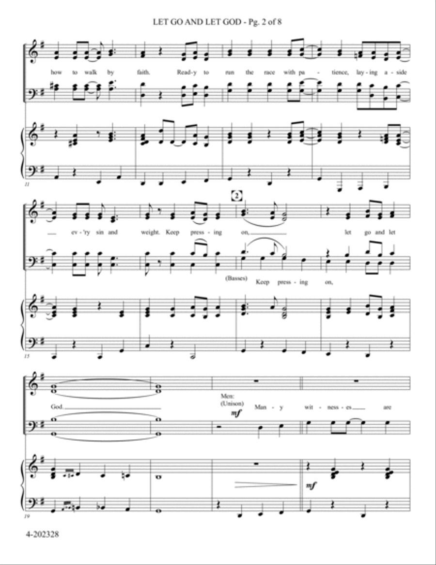 Let Go And Let God 4-Part scores gallery preview page 2
