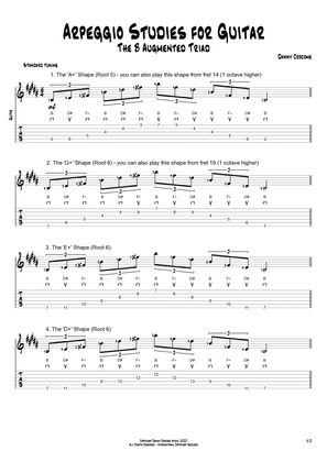 Arpeggio Studies for Guitar - The B Augmented Triad