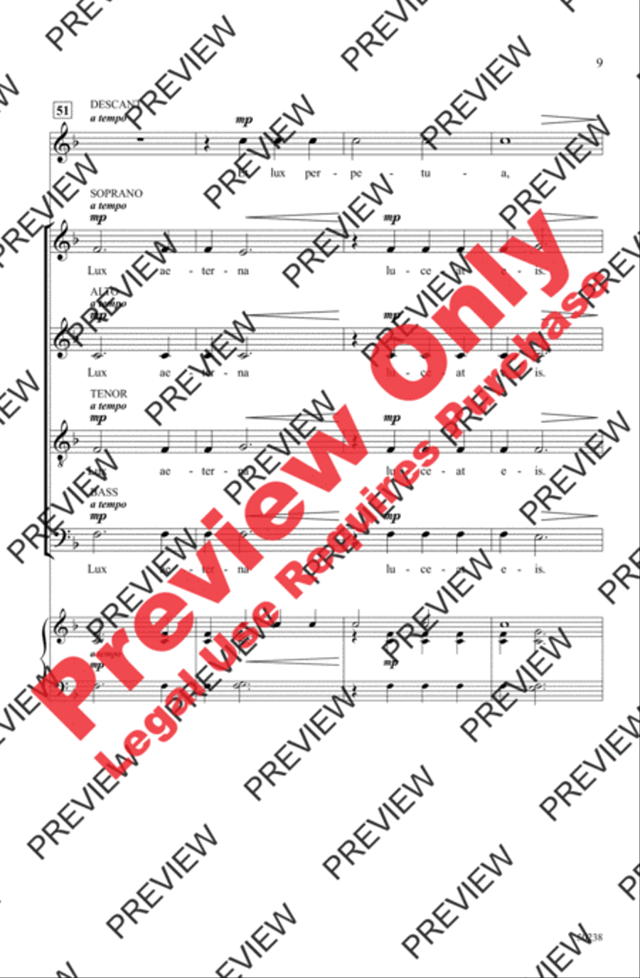 Lux Aeterna 4-Part scores gallery preview page 9