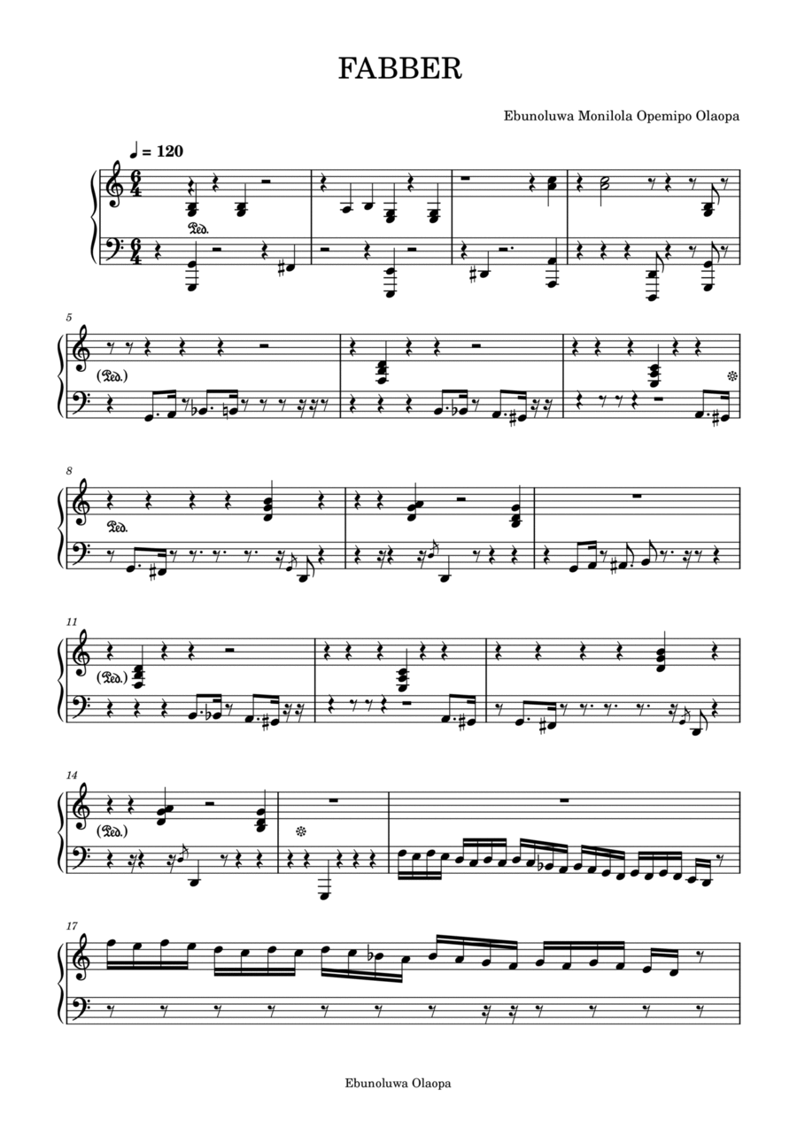 FABBER FABBER Piano Solo scores gallery preview page 1