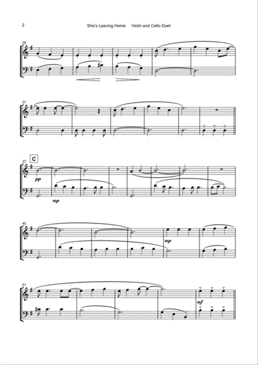She's Leaving Home String Duet scores gallery preview page 3