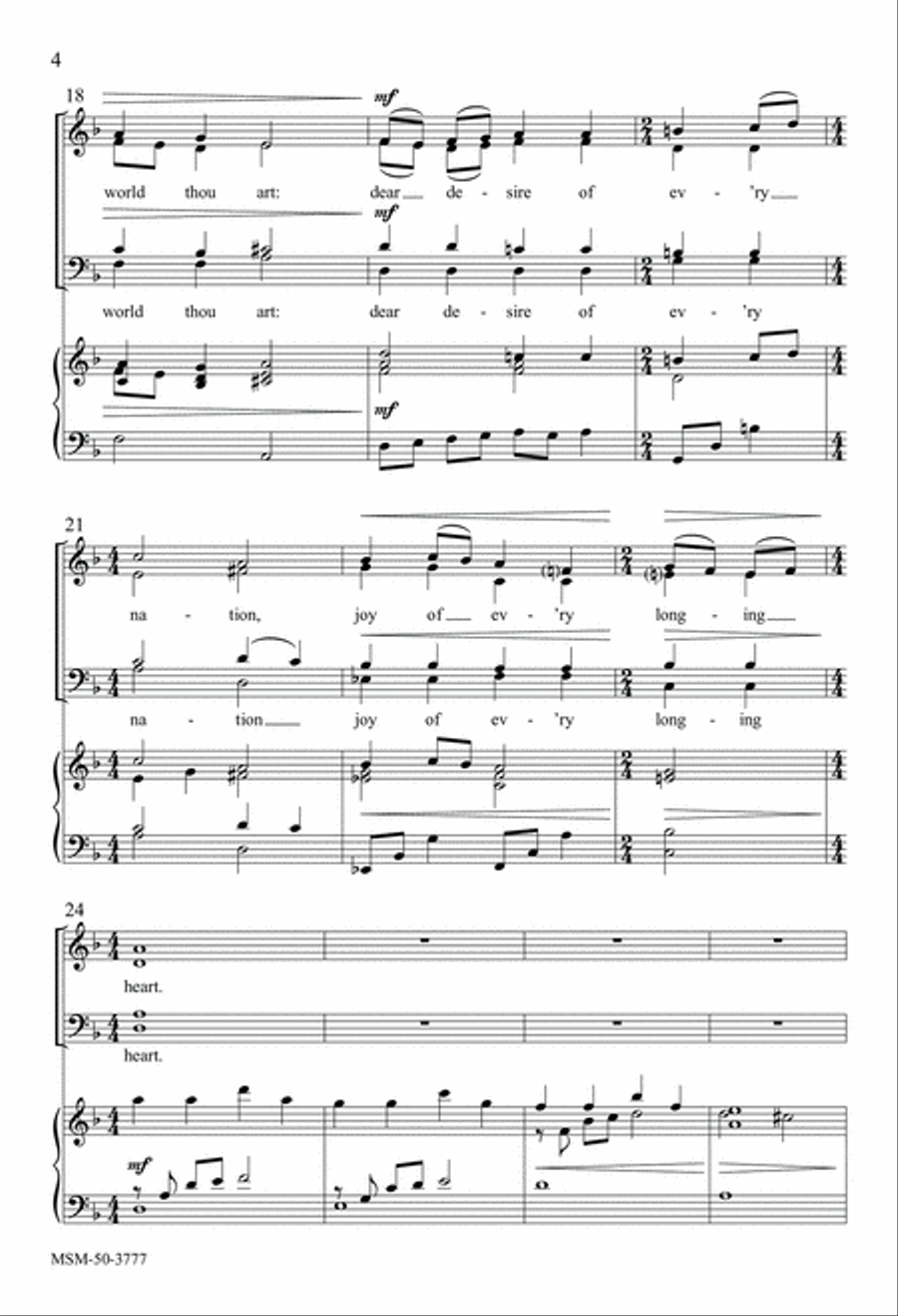 Come, Thou Long Expected Jesus 4-Part scores gallery preview page 4