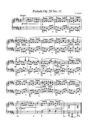 Book cover for Chopin Prelude Op. 28 No. 11 in B Major