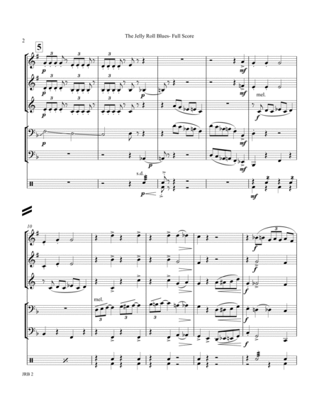 Jelly Roll Blues (The)- for Brass Quintet w/opt. Percussion image number null