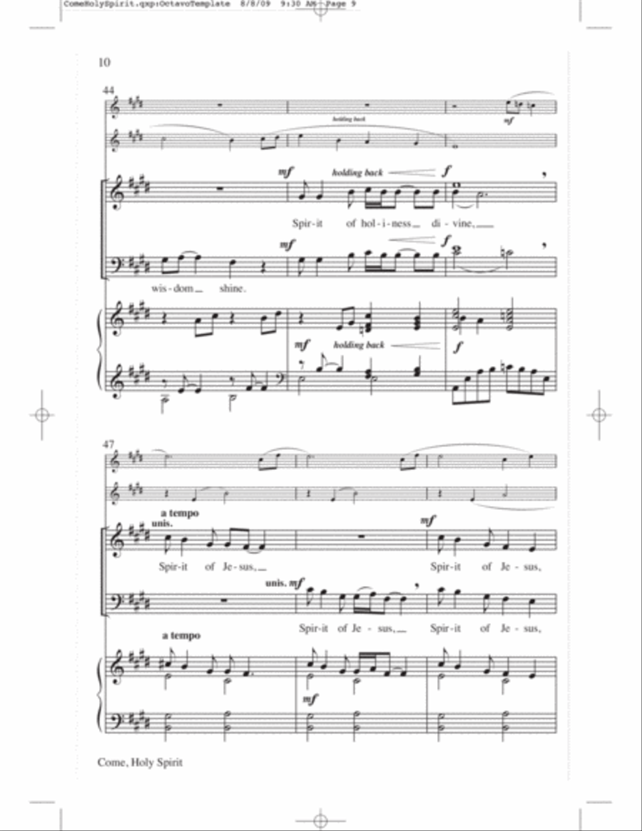 Come, Holy Spirit - SATB 4-Part scores gallery preview page 10